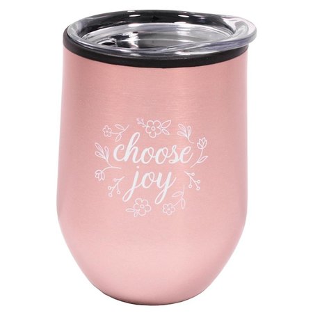 SWANSON CHRISTIAN SUPPLY 12 oz Choose Joy-Blush Stainless Mug Tumbler 244833